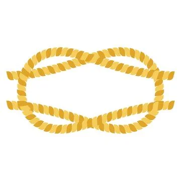 Square knot icon. Two twisted ropes intertwined. Flat knot. Reef knot. Stock Illustration