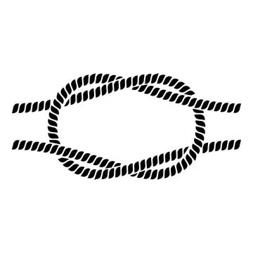 Square knot icon. Two twisted ropes intertwined. Flat knot. Reef knot. Stock Illustration