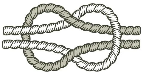 Square knot, rope with fill Stockillustratie