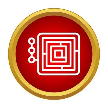 Square labyrinth maze icon representing problem solving Stockillustratie
