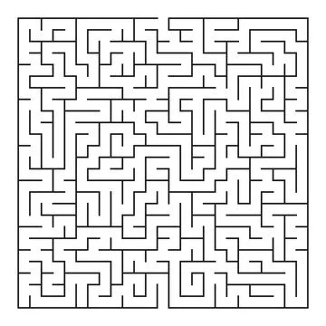 Square labyrinth maze puzzle game vector illustration Stock Illustration