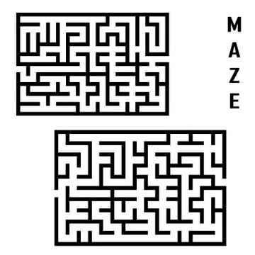 Square labyrinth set Stock Illustration