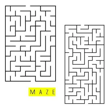 Square labyrinth set Stock Illustration