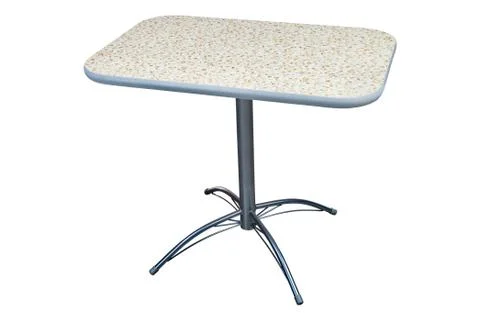 Square Laminate Height Pedestal Table with artificial stone Top. Stock Photos
