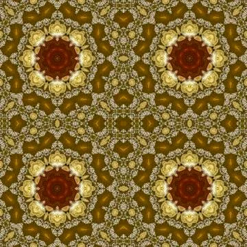 Square Large pattern of flowers in circular arrangement at wedding in California Foto stock