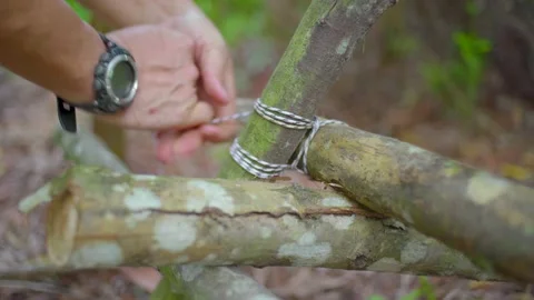 Square Lashing Stock Footage 157003489