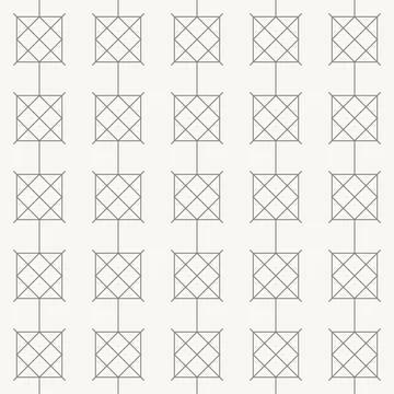 Square lattice with diagonal cross grid seamless pattern in minimal line design イラスト素材