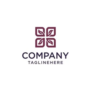 Square leaf logo vector concept Illustrazione stock