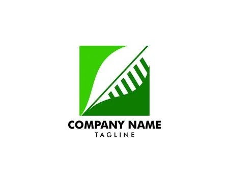Square leaf nature logo template Illustrazione stock