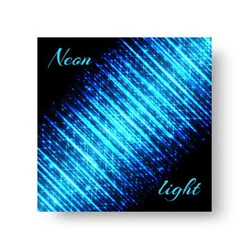 Square leaflet with neon light Stock Illustration