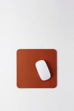 Square leather mouse pad Foto stock