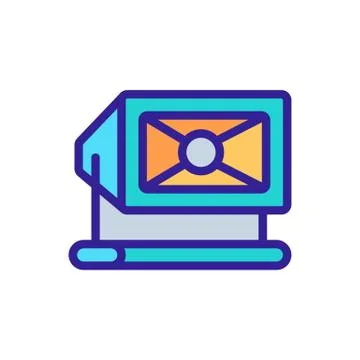 Square led floodlight icon vector outline illustration Stock Illustration