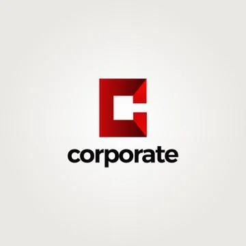 Square Letter Type C Logo Symbol Stock Illustration