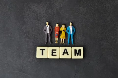 Square letters with text TEAM. Foto stock