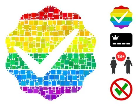Square For LGBT Only Icon Vector Collage 스톡 일러스트