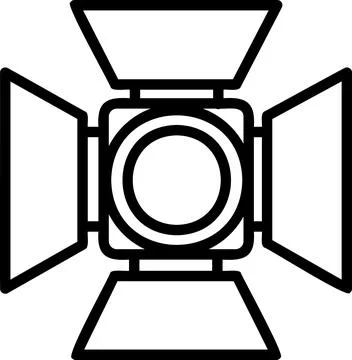 Square Light Barn Doors Line Icon Stock Illustration