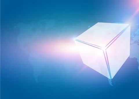 Square Light box abstract on blue sky space background Stock Illustration