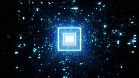 Square Light Digital Tunnel Stock Footage 201888460