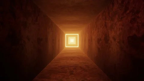 Square Light Grunge Tunnel VJ Loop Stock Footage 201201402