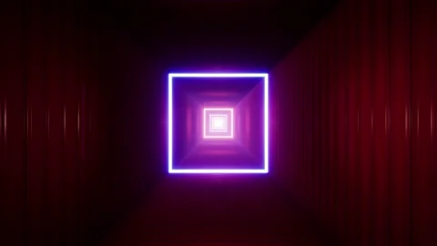 Square Light Red Container Box Tunnel Background Stock Footage 201201913