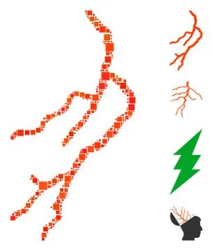 Square Lightning Icon Vector Mosaic Illustrazione stock