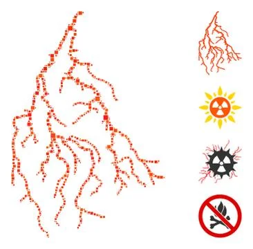 Square Lightning Icon Vector Mosaic Illustrazione stock