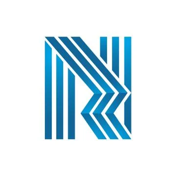 Square line art initial letter N logo design vector graphic concept Stock Illustration
