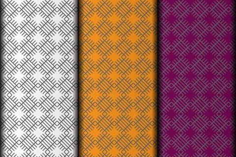 Square line art style vector eps pattern design. Illustrazione stock