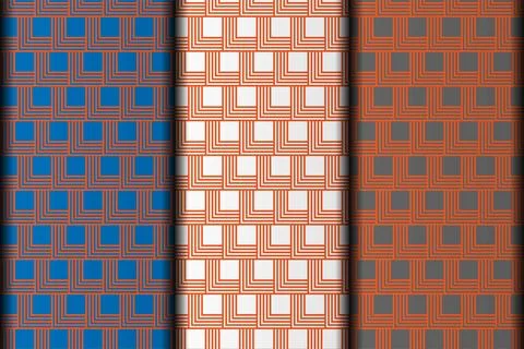 Square line art style vector eps pattern design. Stock Illustration