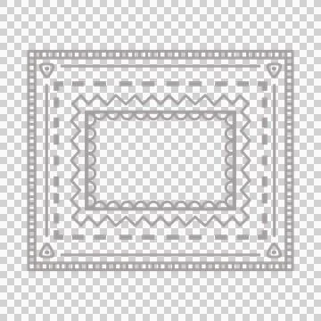 Square line gray doodle mandala that can be used for sticker, frame, etc. Ilustração Stock