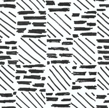 Square line marker hand made pattern. Abstract geometry seamless pattern Stock Illustration