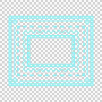 Square line mint blue doodle mandala that can be used for sticker, frame, etc. Stock Illustration