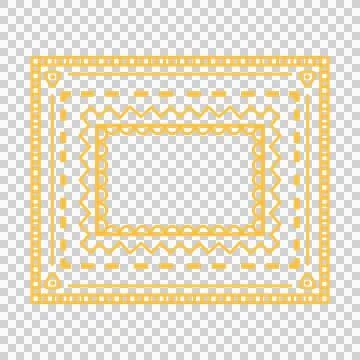 Square line orange doodle mandala that can be used for sticker, frame, etc. Stock Illustration