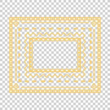 Square line  orange doodle mandala that can be used for sticker, frame, etc. Stock Illustration