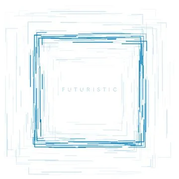 Square linear shape abstract futuristic tech background Illustrazione stock