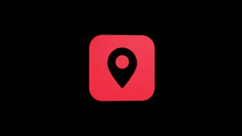 Square location 3d pin map rotating animation spinning in background Stock Footage 313492549
