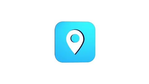 Square location 3d pin map rotating animation spinning in background Stock Footage 313492573