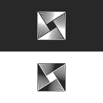 Square logo abstract geometric infinity shape, technology linear infinite ill Stock Illustration