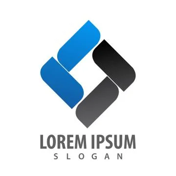 Square logo concept design. Symbol graphic template element vector 스톡 일러스트