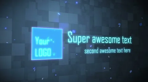 Square logo text particles After Effects stock