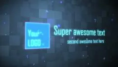 Square logo text particles Stock After Effects