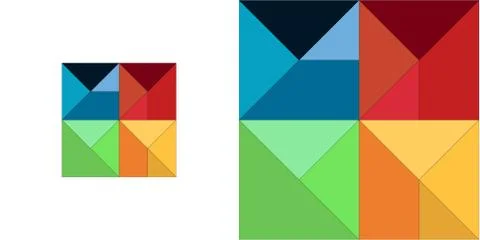 Square logos, illustraion, vector Illustration