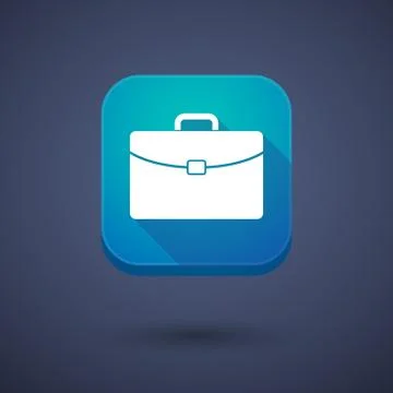 Square long shadow app button with  a briefcase Stock Illustration