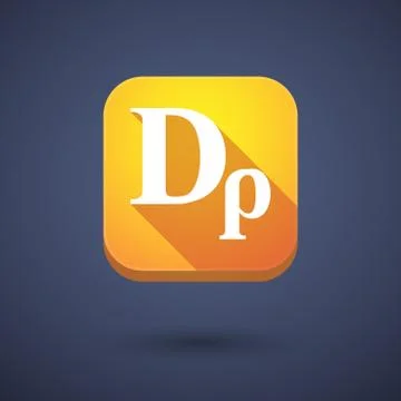 Square long shadow app button with a drachma currency sign Stock Illustration