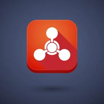 Square long shadow app button with a chemical weapon sign Illustrazione stock