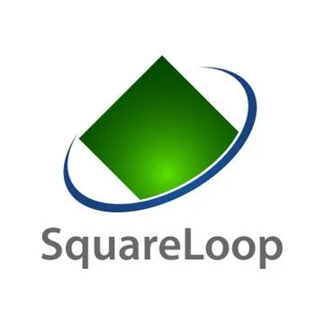 Square loop logo concept design. Green blue color symbol graphic template ele Stock Illustration