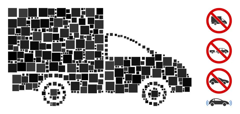 Square Lorry Icon Vector Mosaic Illustrazione stock
