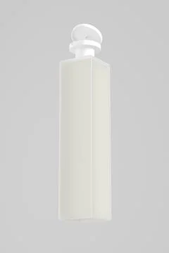 Square lotion bottle mockup, translucent rectangular PET sqeeze bottle Stock Illustration
