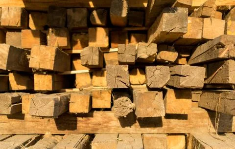Square Lumber Timber for Construction Stock Photos