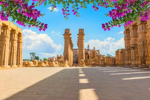 Square in Luxor temple Stock Photos